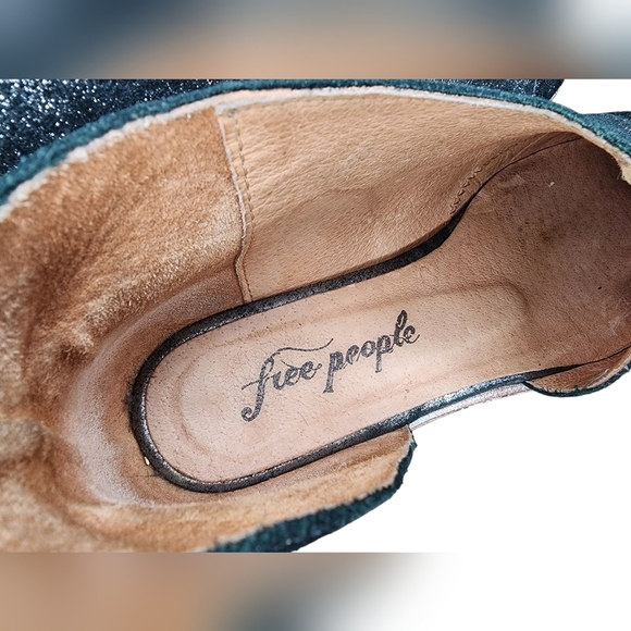 FREE PEOPLE Royale Flat metallic silver/black, size 36/5.5-6, boho chic - Picture 7 of 10